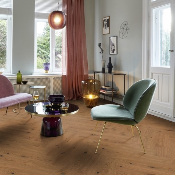 Boen Click Herringbone Oak Honey Vivo Brushed Parquet