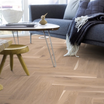 Boen Click Herringbone Oak White Vivo Brushed Parquet