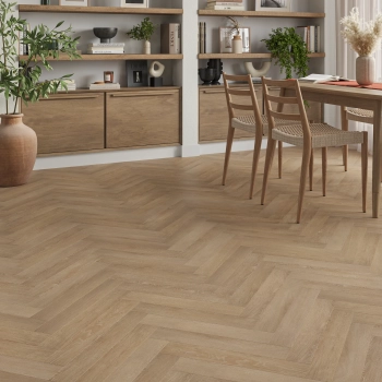 Hamilton Sanded Chestnut Herringbone Vinyl