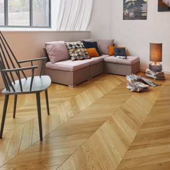 Panaget Classic Satine French Oak Chevron Wood Flooring 90mm
